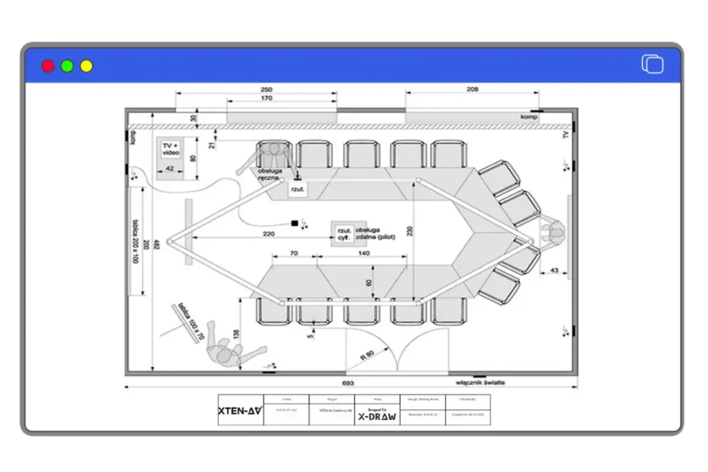 AV Room Floor Plan Design and Drawing Layout Software