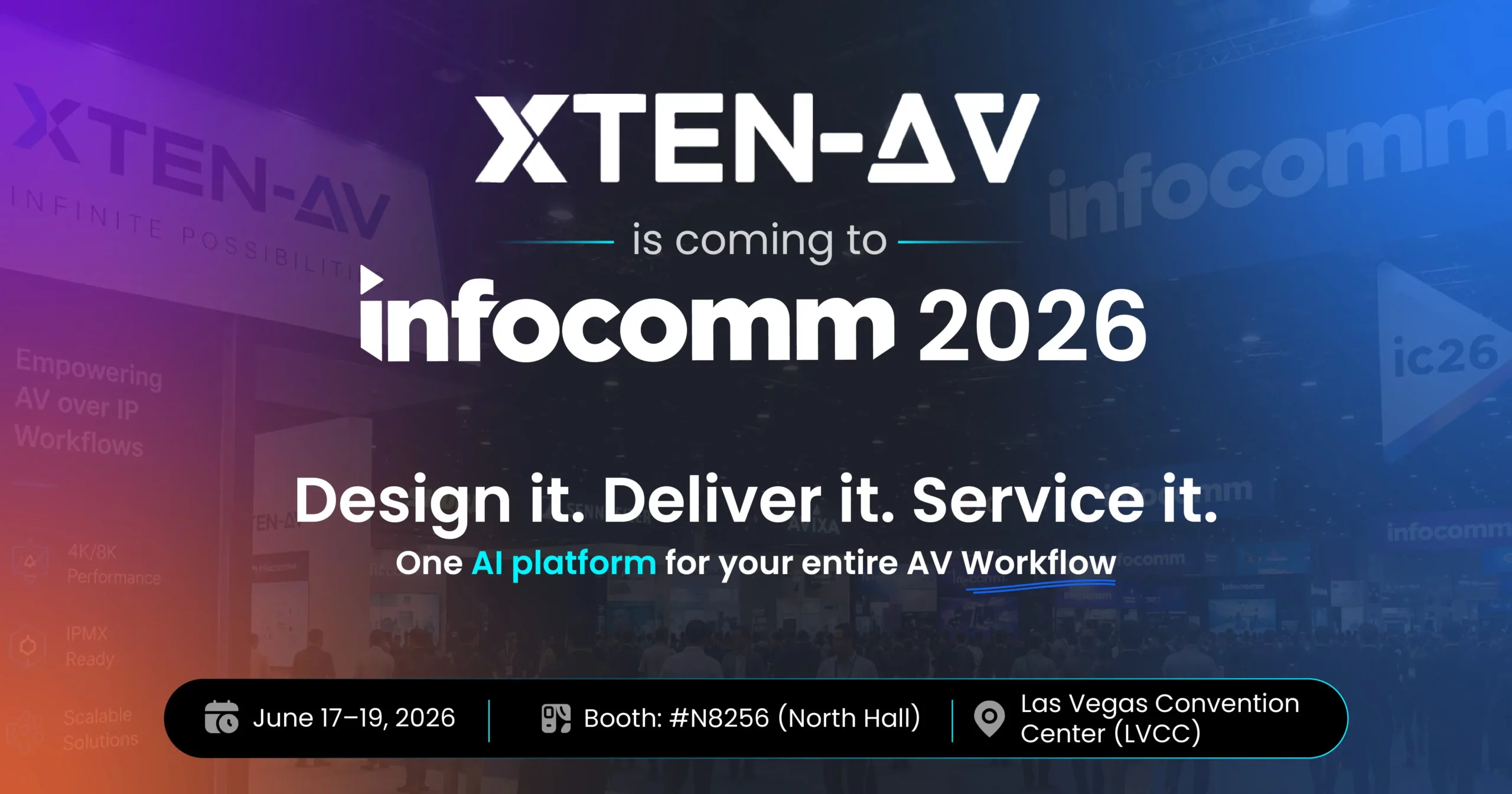 XTEN-AV showcasing connected AV operations platform at InfoComm 2026 booth N8256