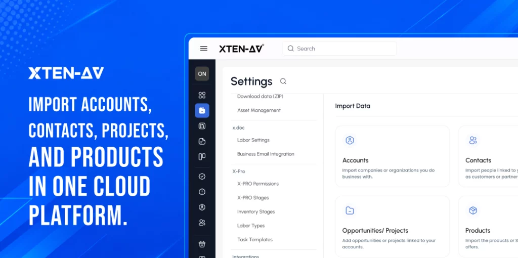 XTEN-AV One-Click Data Importer for moving AV business data into Cloud based one connected Audio visual system design and integration platform